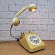 Load image into Gallery viewer, Retro Telephone Lamp Mustard / Cream