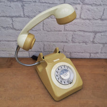 Load image into Gallery viewer, Retro Telephone Lamp Mustard / Cream
