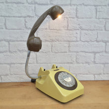 Load image into Gallery viewer, Retro Telephone Lamp Mustard / Brown