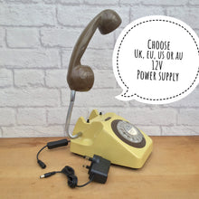 Load image into Gallery viewer, Retro Telephone Lamp Mustard / Brown