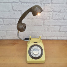 Load image into Gallery viewer, Retro Telephone Lamp Mustard / Brown