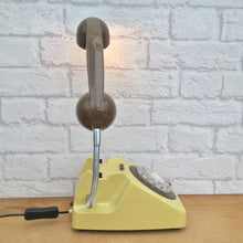 Load image into Gallery viewer, Retro Telephone Lamp Mustard / Brown