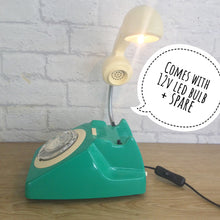 Load image into Gallery viewer, Retro Telephone Lamp Emerald Green / Cream