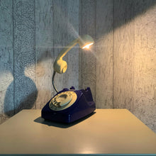 Load image into Gallery viewer, Quirky Gift For A Couple, Navy & Cream Telephone Lamp
