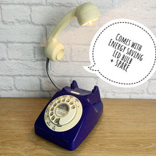 Load image into Gallery viewer, Quirky Gift For A Couple, Navy & Cream Telephone Lamp