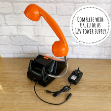 Load image into Gallery viewer, Retro Telephone Lamp Black / Orange