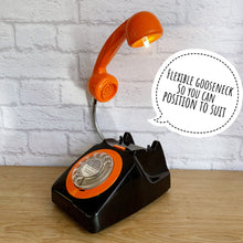 Load image into Gallery viewer, Retro Telephone Lamp Black / Orange