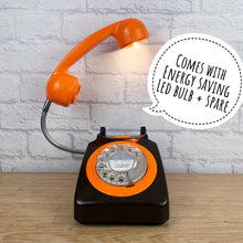 Load image into Gallery viewer, Retro Telephone Lamp Black / Orange