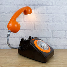 Load image into Gallery viewer, Retro Telephone Lamp Black / Orange
