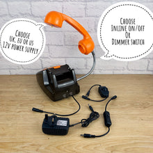 Load image into Gallery viewer, Retro Telephone Lamp Black / Orange