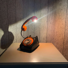 Load image into Gallery viewer, Retro Telephone Lamp Black / Orange