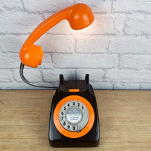 Load image into Gallery viewer, Retro Telephone Lamp Black / Orange