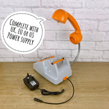 Load image into Gallery viewer, Retro Telephone Lamp Grey / Orange