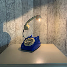 Load image into Gallery viewer, Retro Telephone Lamp Blue / Cream