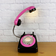 Load image into Gallery viewer, Retro Telephone Lamp Black / Pink