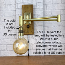 Load image into Gallery viewer, Industrial Brass Wall Light With Extending Arm.
