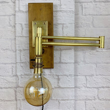 Load image into Gallery viewer, Industrial Brass Wall Light With Extending Arm.