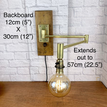 Load image into Gallery viewer, Industrial Brass Wall Light With Extending Arm.