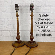 Load image into Gallery viewer, Pair Of Vintage Wood Lamps