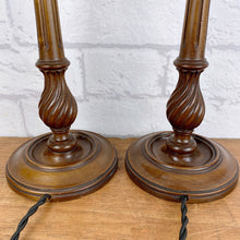 Load image into Gallery viewer, Pair Of Vintage Wood Lamps