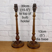 Load image into Gallery viewer, Pair Of Vintage Wood Lamps