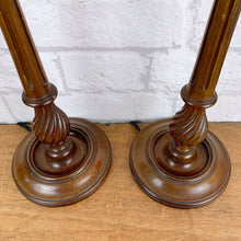 Load image into Gallery viewer, Pair Of Vintage Wood Lamps