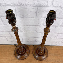 Load image into Gallery viewer, Pair Of Vintage Wood Lamps