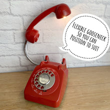 Load image into Gallery viewer, Retro Telephone Lamp Red / Chrome