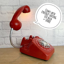 Load image into Gallery viewer, Retro Telephone Lamp Red / Chrome