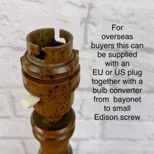 Load image into Gallery viewer, Wood Table Lamp, Vintage Wooden Lamp.