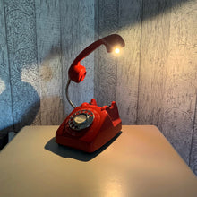 Load image into Gallery viewer, Retro Telephone Lamp Red / Chrome