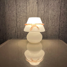 Load image into Gallery viewer, Vintage Murano Glass Mushroom Lamp With Pink Glass Bow.