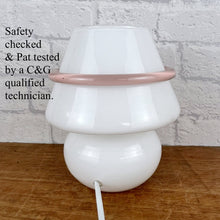 Load image into Gallery viewer, Vintage Murano Glass Mushroom Lamp With Pink Glass Bow.