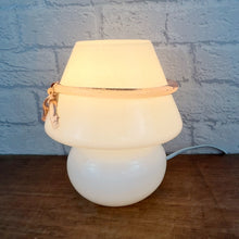 Load image into Gallery viewer, Vintage Murano Glass Mushroom Lamp With Pink Glass Bow.
