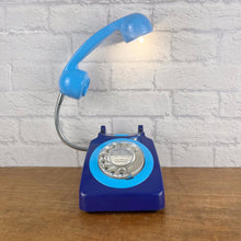 Load image into Gallery viewer, Retro Telephone Lamp Dark Blue / Sky Blue