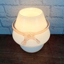 Load image into Gallery viewer, Vintage Murano Glass Mushroom Lamp With Pink Glass Bow.