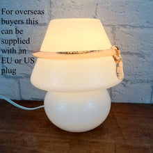 Load image into Gallery viewer, Vintage Murano Glass Mushroom Lamp With Pink Glass Bow.