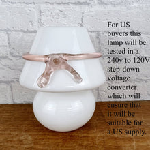 Load image into Gallery viewer, Vintage Murano Glass Mushroom Lamp With Pink Glass Bow.