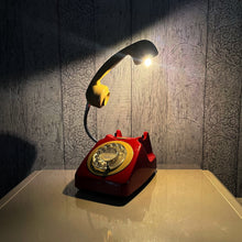 Load image into Gallery viewer, Red & Mustard Desk Lamp, Quirky Telephone Lamp