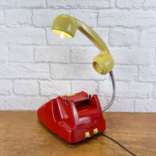 Load image into Gallery viewer, Red & Mustard Desk Lamp, Quirky Telephone Lamp