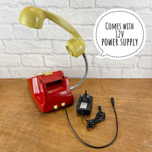 Load image into Gallery viewer, Red & Mustard Desk Lamp, Quirky Telephone Lamp