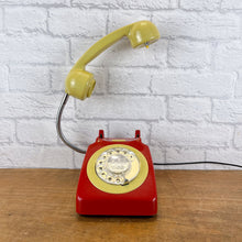 Load image into Gallery viewer, Red & Mustard Desk Lamp, Quirky Telephone Lamp