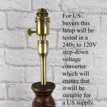 Load image into Gallery viewer, Antique Barley Twist Wood Lamp, Large Oak Lamp Base.