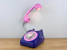 Load image into Gallery viewer, Dark Blue & Pink Desk Lamp.
