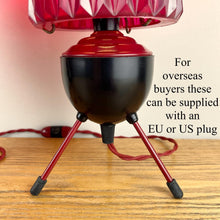 Load image into Gallery viewer, Pair Of Mid Century Atomic Burgundy Lamps