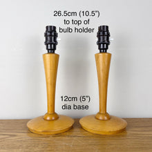Load image into Gallery viewer, Pair Of Vintage Light Wood Lamps