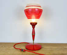 Load image into Gallery viewer, Mid Century Atomic Red Lamp