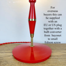 Load image into Gallery viewer, Mid Century Atomic Red Lamp