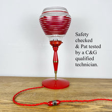 Load image into Gallery viewer, Mid Century Atomic Red Lamp