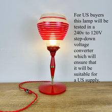 Load image into Gallery viewer, Mid Century Atomic Red Lamp